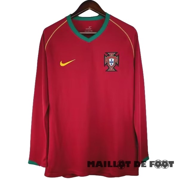Foot Maillot Pas Cher Domicile Maillot Manches Longues Portugal Retro 2006 Rouge