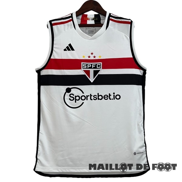 Foot Maillot Pas Cher Domicile Maillot Sans Manches São Paulo 2023 2024 Blanc