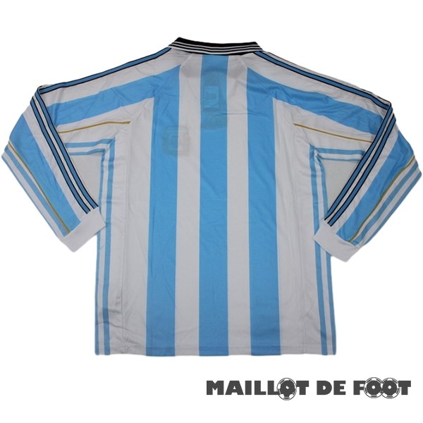 Foot Maillot Pas Cher Domicile Manches Longues Argentine Retro 1998 Bleu