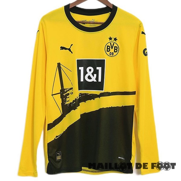 Foot Maillot Pas Cher Domicile Manches Longues Borussia Dortmund 2023 2024 Jaune