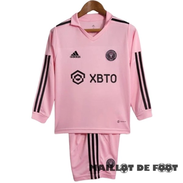 Foot Maillot Pas Cher Domicile Manches Longues Conjunto De Enfant Inter Miami 2022 2023 Rose
