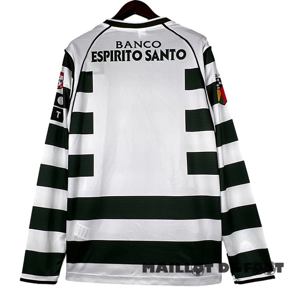 Foot Maillot Pas Cher Domicile Manches Longues Lisboa Retro 2002 2003 Vert