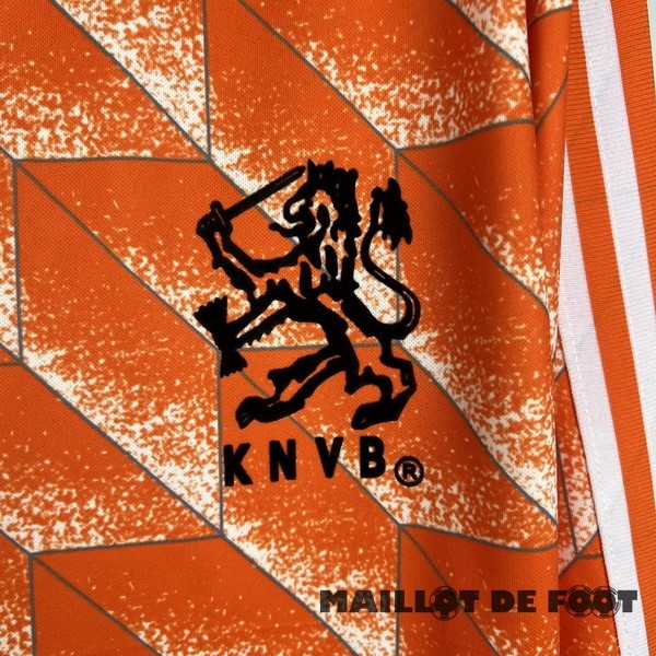 Foot Maillot Pas Cher Domicile Manches Longues Pays Bas Retro 1988 Orange