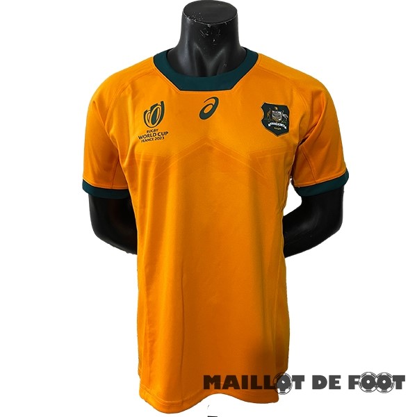 Foot Maillot Pas Cher Domicile Rugby Maillot Australie Championne du Monde 2023 Jaune