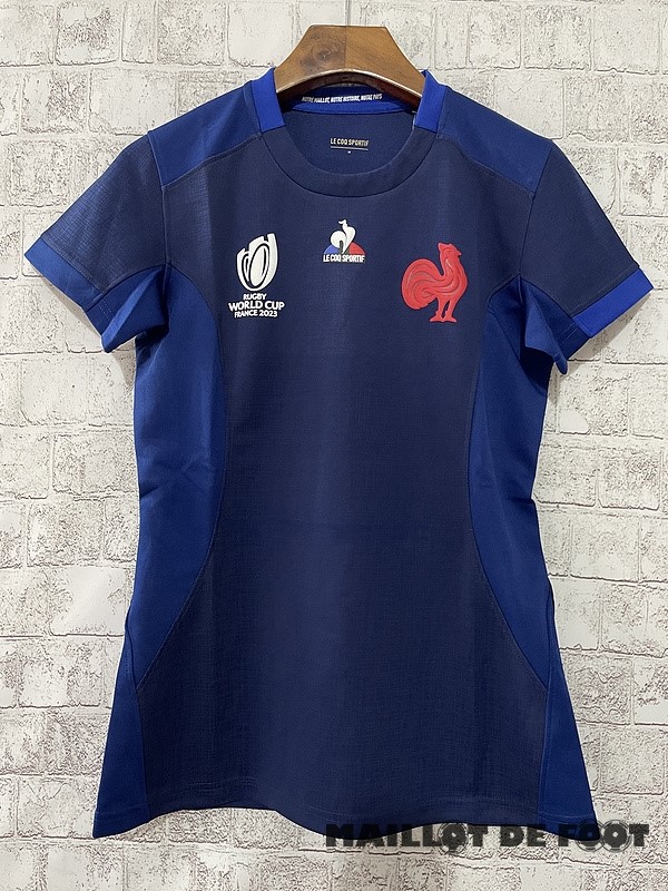 Foot Maillot Pas Cher Domicile Rugby Maillot Femme Championne du Monde 2023 Bleu