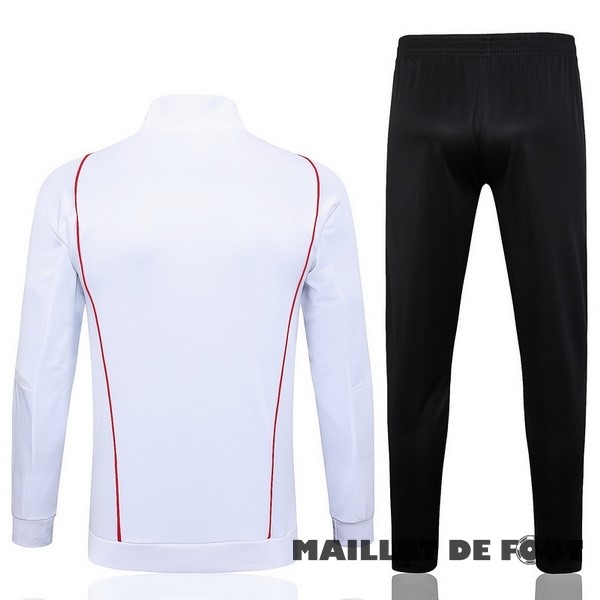 Foot Maillot Pas Cher Ensemble Complet Ensemble Complet longue fermeture éclair vêtements De Sport Arsenal 2023 2024 Blanc Noir