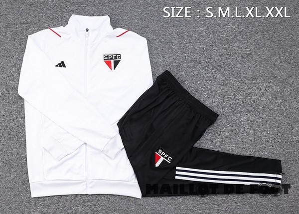 Foot Maillot Pas Cher Ensemble Complet Ensemble Complet longue fermeture éclair vêtements De Sport Arsenal 2023 2024 Blanc Noir