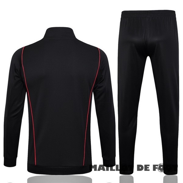 Foot Maillot Pas Cher Ensemble Complet Ensemble Complet longue fermeture éclair vêtements De Sport Arsenal 2023 2024 Noir Blanc