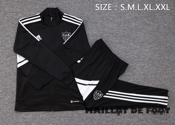 Foot Maillot Pas Cher Ensemble Complet Ensemble Complet longue fermeture éclair vêtements De Sport Atlético Mineiro 2023 2024 Noir Blanc