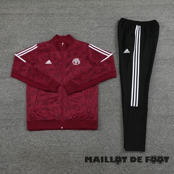 Foot Maillot Pas Cher Ensemble Complet Ensemble Complet longue fermeture éclair vêtements De Sport Bayern Múnich 2023 2024 Noir Bordeaux