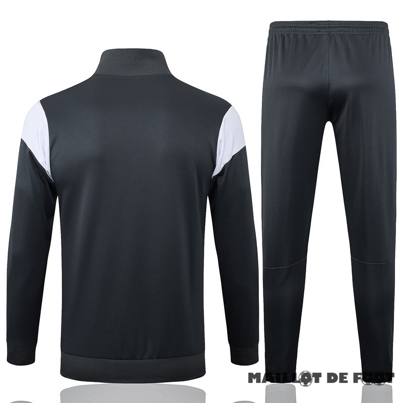Foot Maillot Pas Cher Ensemble Complet Ensemble Complet longue fermeture éclair vêtements De Sport Borussia Dortmund 2023 2024 Gris Jaune