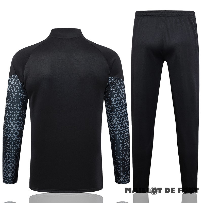 Foot Maillot Pas Cher Ensemble Complet Ensemble Complet longue fermeture éclair vêtements De Sport Borussia Dortmund 2023 2024 Noir Gris