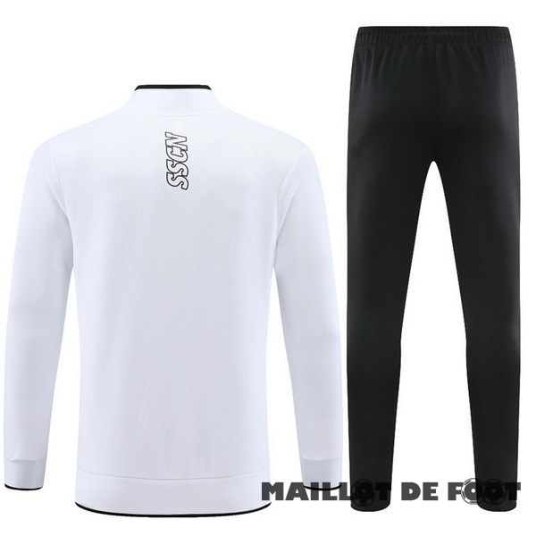 Foot Maillot Pas Cher Ensemble Complet Ensemble Complet longue fermeture éclair vêtements De Sport Enfant Napoli 2023 2024 Blanc Noir