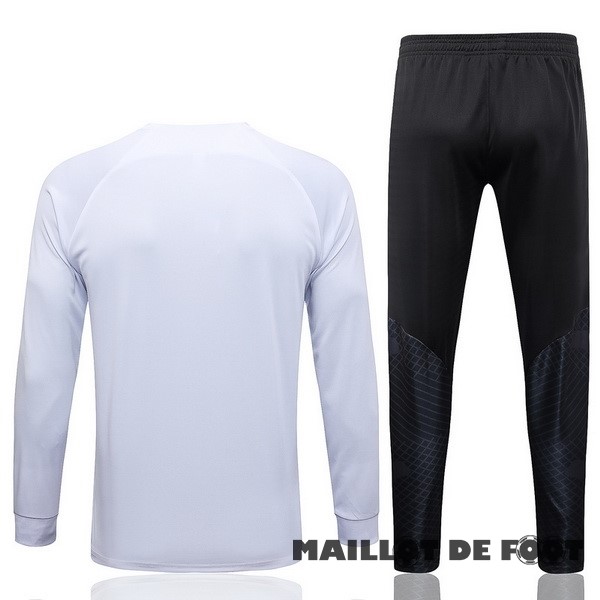 Foot Maillot Pas Cher Ensemble Complet Ensemble Complet longue fermeture éclair vêtements De Sport Enfant Paris Saint Germain 2023 2024 Blanc Noir