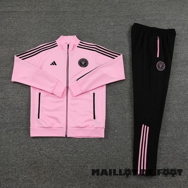 Foot Maillot Pas Cher Ensemble Complet Ensemble Complet longue fermeture éclair vêtements De Sport Inter Miami 2023 2024 Noir