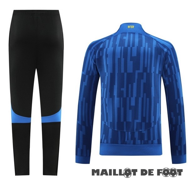 Foot Maillot Pas Cher Ensemble Complet Ensemble Complet longue fermeture éclair vêtements De Sport Inter Milán 2023 2024 Noir Bleu