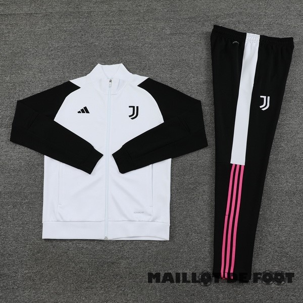 Foot Maillot Pas Cher Ensemble Complet Ensemble Complet longue fermeture éclair vêtements De Sport Juventus 2023 2024 Noir Blanc