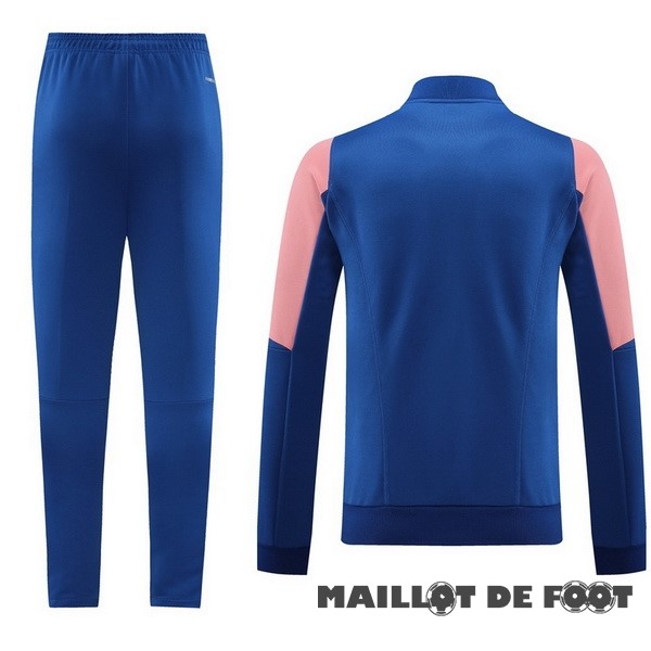 Foot Maillot Pas Cher Ensemble Complet Ensemble Complet longue fermeture éclair vêtements De Sport Lyon 2023 2024 Bleu Rose