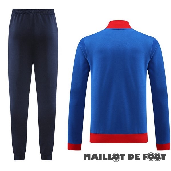 Foot Maillot Pas Cher Ensemble Complet Ensemble Complet longue fermeture éclair vêtements De Sport Lyon 2023 2024 Bleu Rouge