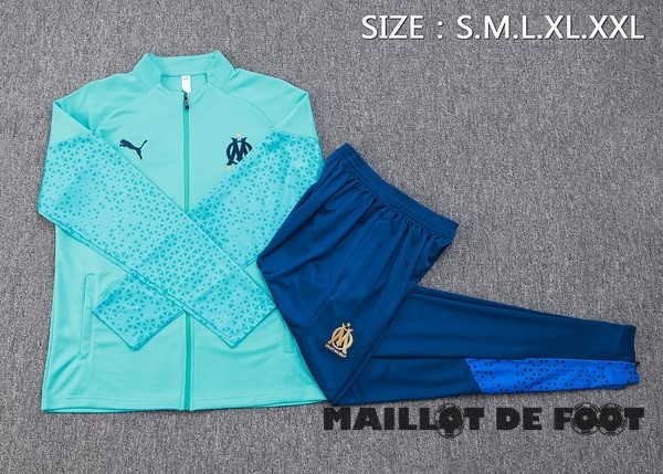 Foot Maillot Pas Cher Ensemble Complet Ensemble Complet longue fermeture éclair vêtements De Sport Marsella 2023 2024 Vert Bleu