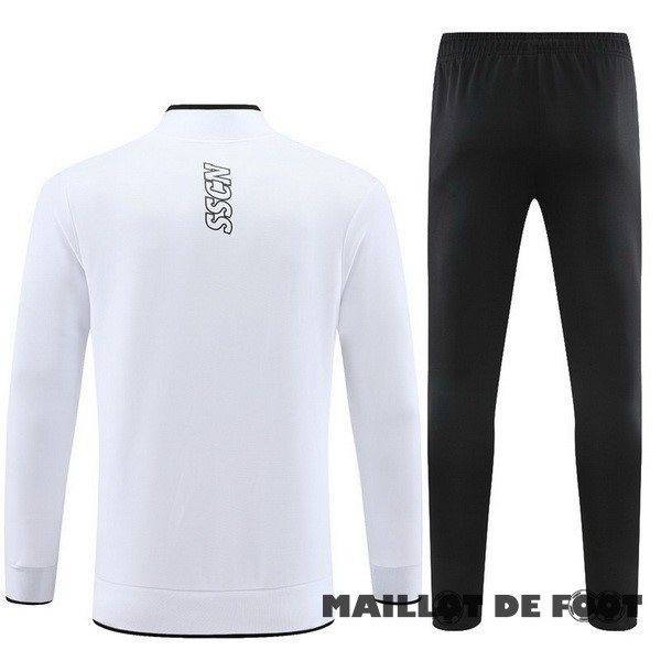 Foot Maillot Pas Cher Ensemble Complet Ensemble Complet longue fermeture éclair vêtements De Sport Napoli 2023 2024 Blanc Noir