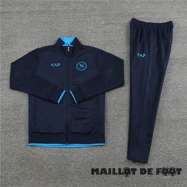 Foot Maillot Pas Cher Ensemble Complet Ensemble Complet longue fermeture éclair vêtements De Sport Napoli 2023 2024 Bleu Marine