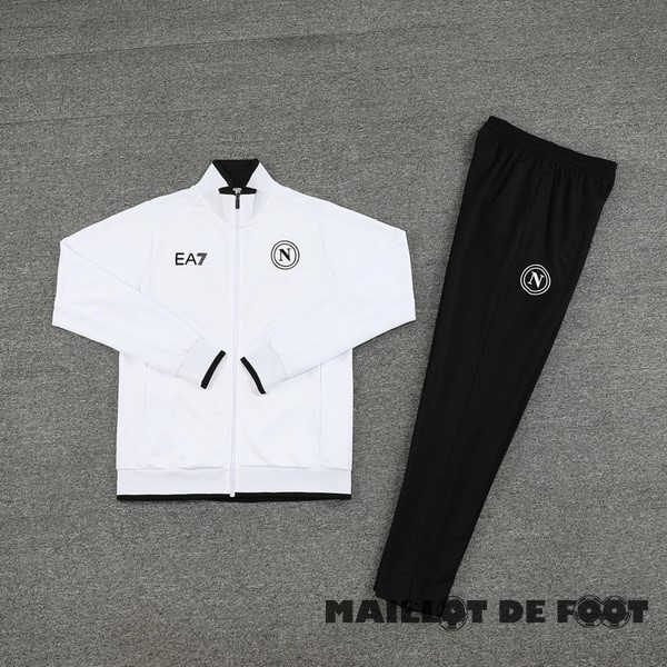 Foot Maillot Pas Cher Ensemble Complet Ensemble Complet longue fermeture éclair vêtements De Sport Napoli 2023 2024 Noir Blanc