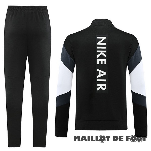 Foot Maillot Pas Cher Ensemble Complet Ensemble Complet longue fermeture éclair vêtements De Sport Nike 2023 Noir Blanc