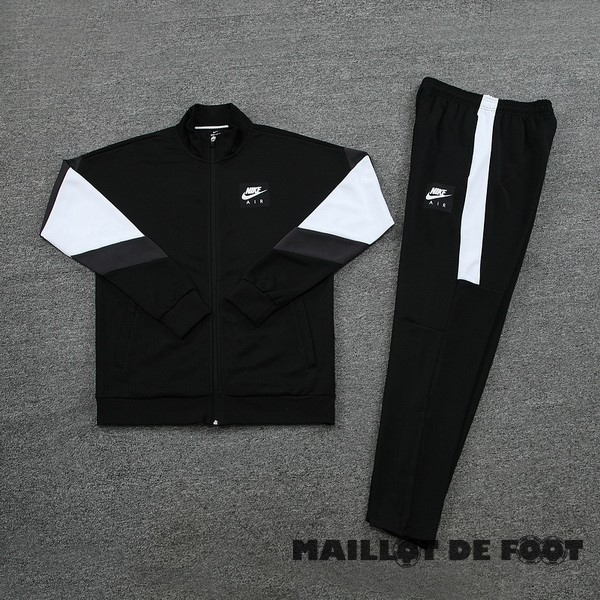 Foot Maillot Pas Cher Ensemble Complet Ensemble Complet longue fermeture éclair vêtements De Sport Nike 2023 Noir Blanc