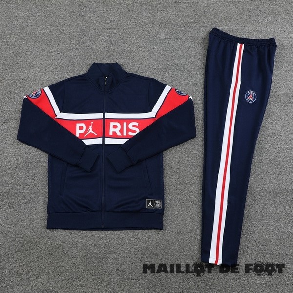 Foot Maillot Pas Cher Ensemble Complet Ensemble Complet longue fermeture éclair vêtements De Sport Paris Saint Germain 2023 2024 Bleu Rouge Blanc