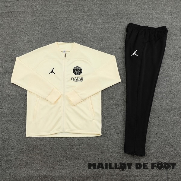 Foot Maillot Pas Cher Ensemble Complet Ensemble Complet longue fermeture éclair vêtements De Sport Paris Saint Germain 2023 2024 Jaune I Noir
