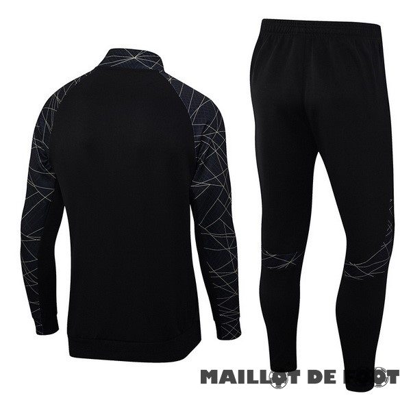 Foot Maillot Pas Cher Ensemble Complet Ensemble Complet longue fermeture éclair vêtements De Sport Paris Saint Germain 2023 2024 Noir Gris