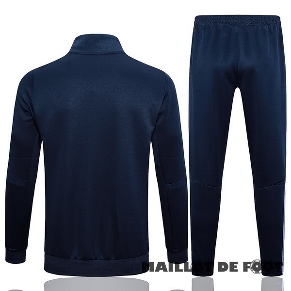 Foot Maillot Pas Cher Ensemble Complet Ensemble Complet longue fermeture éclair vêtements De Sport Real Madrid 2023 2024 Bleu Marine Jaune