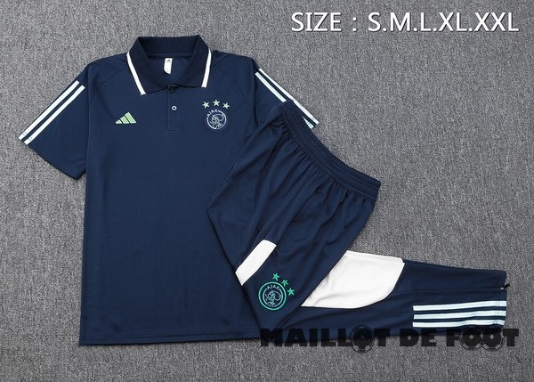 Foot Maillot Pas Cher Ensemble Complet Polo Ajax 2023 2024 Bleu Marine
