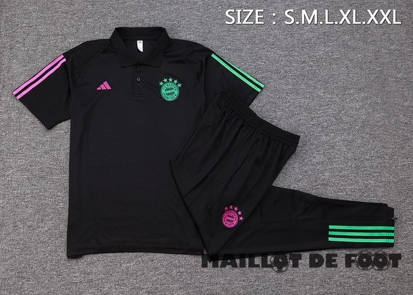 Foot Maillot Pas Cher Ensemble Complet Polo Bayern Múnich 2023 2024 Noir
