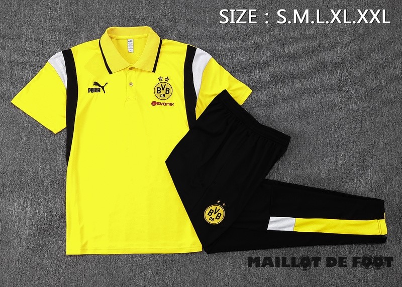 Foot Maillot Pas Cher Ensemble Complet Polo Borussia Dortmund 2023 2024 Jaune Blanc Noir
