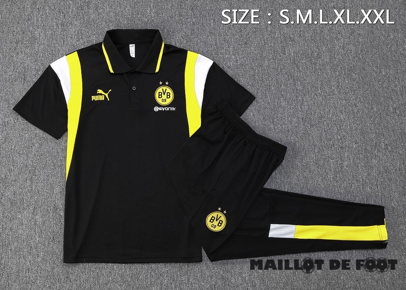 Foot Maillot Pas Cher Ensemble Complet Polo Borussia Dortmund 2023 2024 Noir Jaune