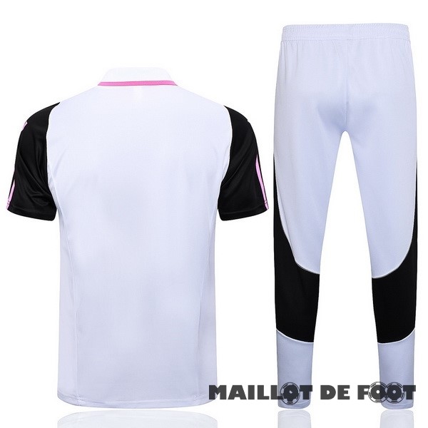 Foot Maillot Pas Cher Ensemble Complet Polo Juventus 2023 2024 Blanc Noir