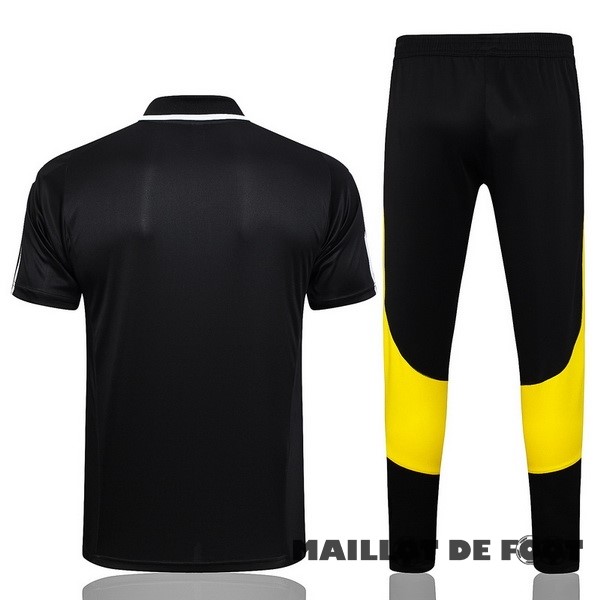 Foot Maillot Pas Cher Ensemble Complet Polo Juventus 2023 2024 Noir Jaune