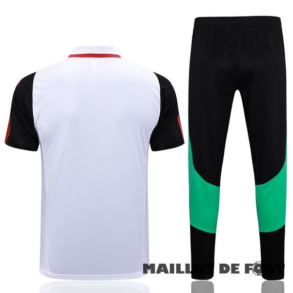 Foot Maillot Pas Cher Ensemble Complet Polo Manchester United 2023 2024 Blanc Noir Rouge