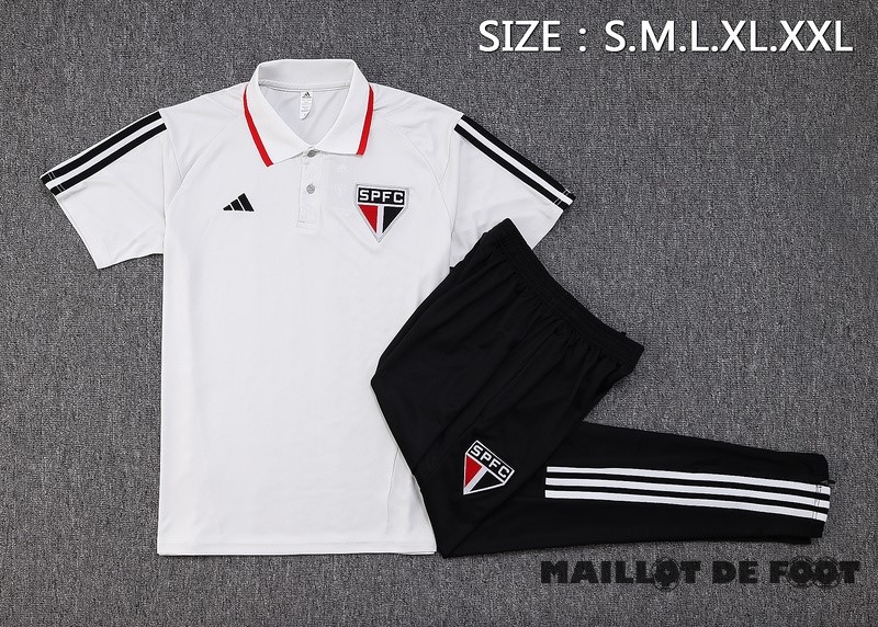 Foot Maillot Pas Cher Ensemble Complet Polo São Paulo 2023 2024 Gris Clair