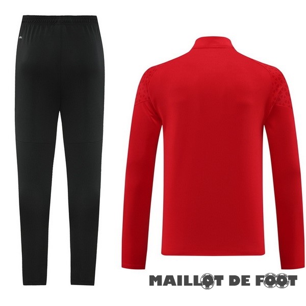 Foot Maillot Pas Cher Ensemble Complet Sudadera Entrainement AC Milan 2023 2024 Noir I Rouge
