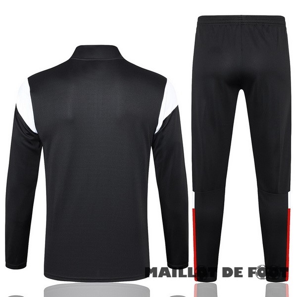 Foot Maillot Pas Cher Ensemble Complet Sudadera Entrainement AC Milan 2023 2024 Noir Rouge Blanc