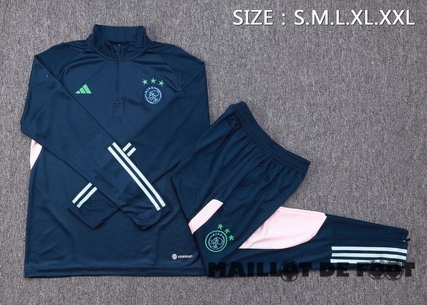 Foot Maillot Pas Cher Ensemble Complet Sudadera Entrainement Ajax 2023 2024 Bleu Marine I Rose