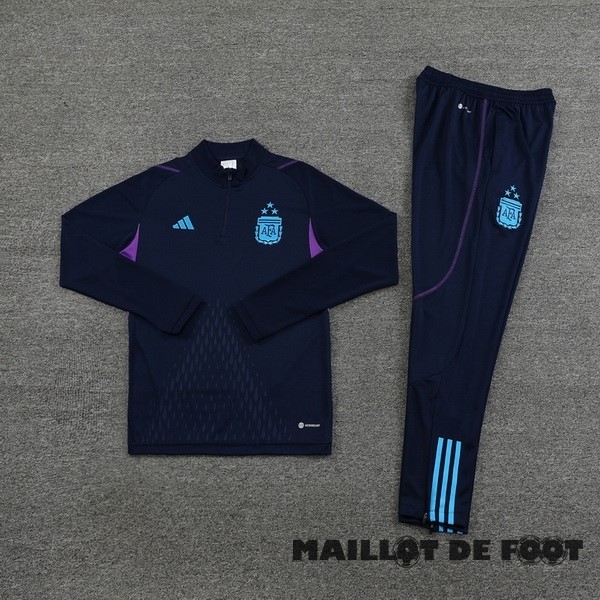 Foot Maillot Pas Cher Ensemble Complet Sudadera Entrainement Argentine 2023 Bleu Marine Purpura
