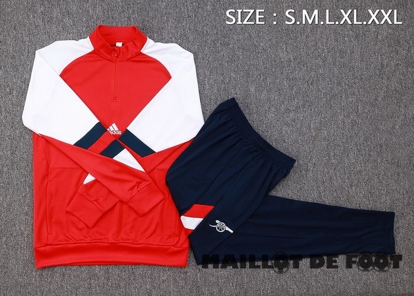 Foot Maillot Pas Cher Ensemble Complet Sudadera Entrainement Arsenal 2023 2024 Rouge Blanc Bleu