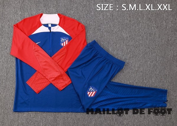 Foot Maillot Pas Cher Ensemble Complet Sudadera Entrainement Atlético Madrid 2023 2024 Bleu Rouge Rose