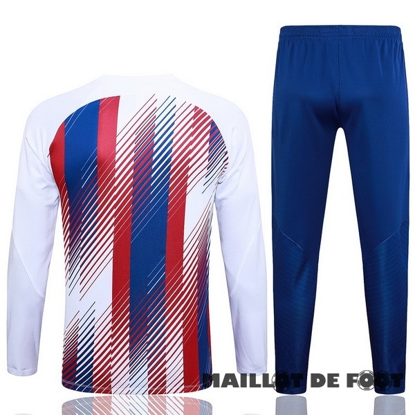 Foot Maillot Pas Cher Ensemble Complet Sudadera Entrainement Barcelona 2023 2024 Blanc Rouge Bleu
