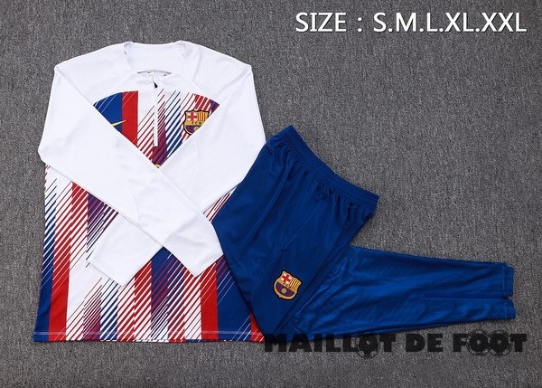 Foot Maillot Pas Cher Ensemble Complet Sudadera Entrainement Barcelona 2023 2024 Blanc Rouge Bleu