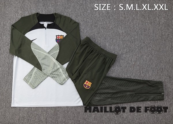 Foot Maillot Pas Cher Ensemble Complet Sudadera Entrainement Barcelona 2023 2024 Vert Gris